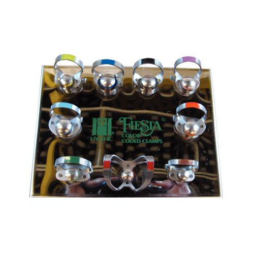 Coltene Whaledent H02801 Hygenic Fiesta Wingless Color Coded 9 Wingless Clamps Pak Coltene Whaledent H02801 Hygenic Fiesta Wingless Color Coded 9 Wingless Clamps Pak